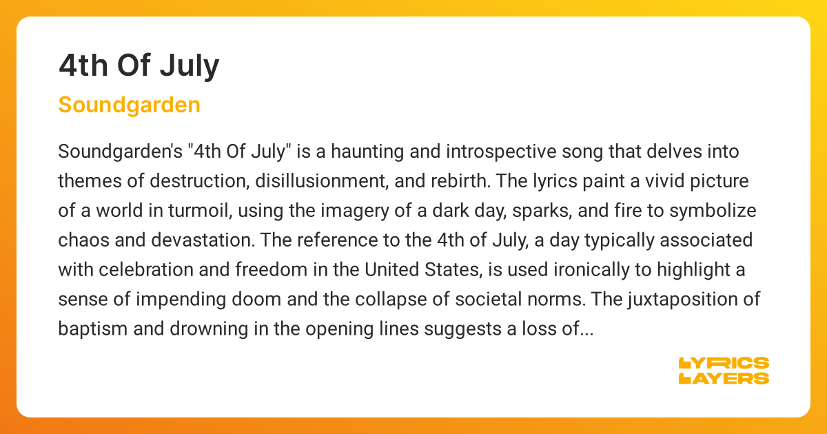 does eddie vedder sing fourth of july with soundgarden