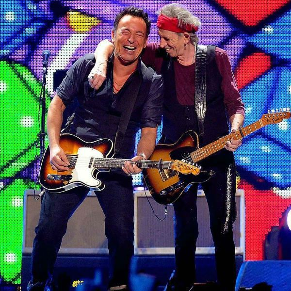Bruce Springsteen y Keith Richards con su Fender Telecaster