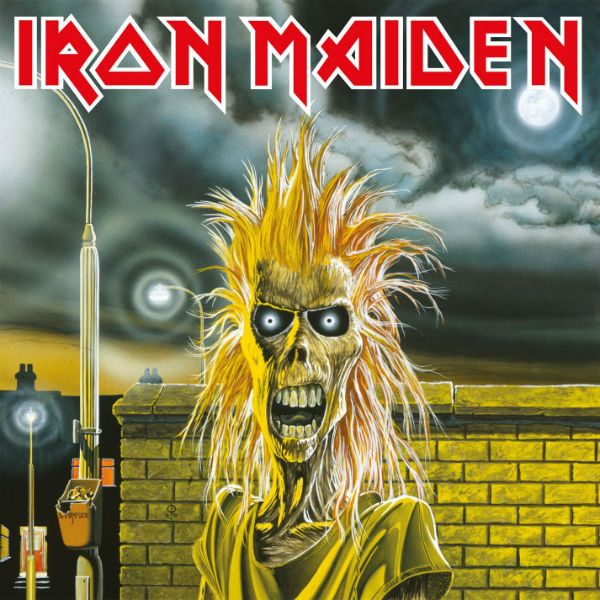 Um Eddie assustado estampa a capa do disco Iron Maiden