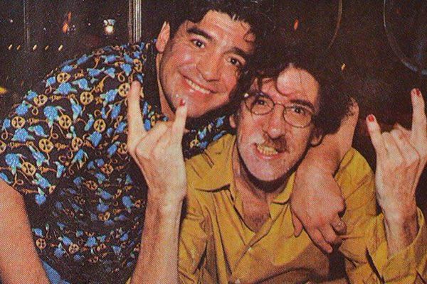Diego Maradona e Charly García, em momentos de irreverência