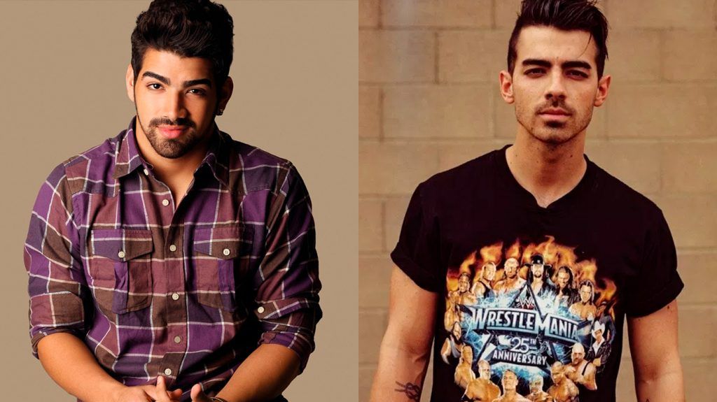 Foto de comparação entre o cantor Dilsinho e Joe Jonas