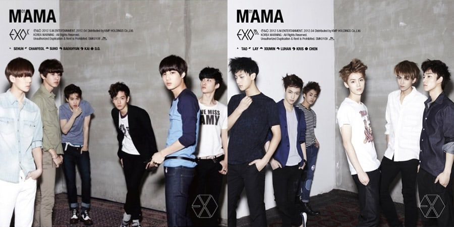 Grupo EXO dividos em EXO-K e EXO-M