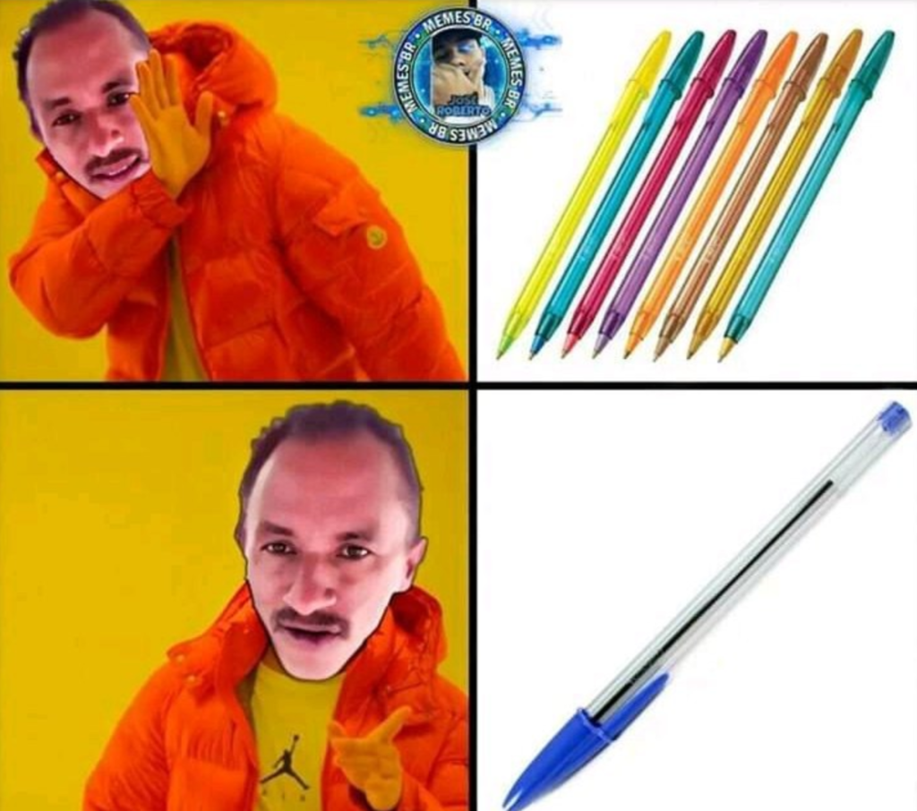 Meme da Caneta Azul