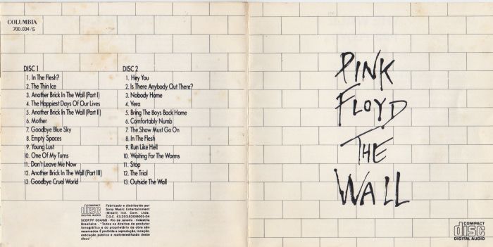 Encarte do álbum The Wall, do Pink Floyd