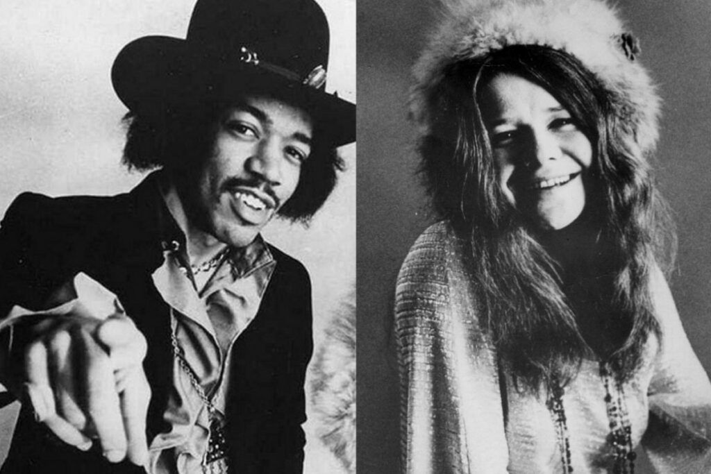Jimi Hendrix e Janis Joplin