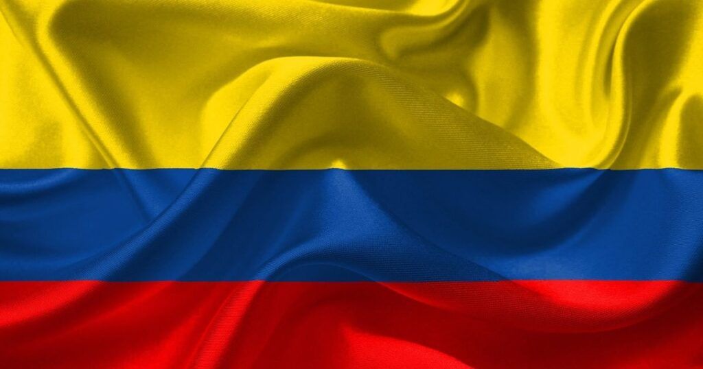 Bandeira da Colômbia, um dos países que falam espanhol.