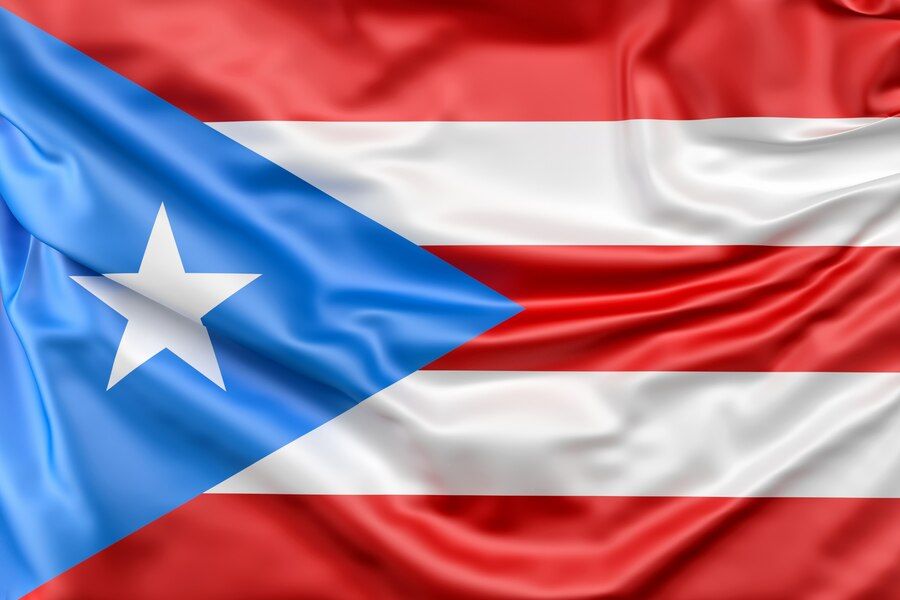 Bandeira de Porto Rico, um dos países que falam espanhol.