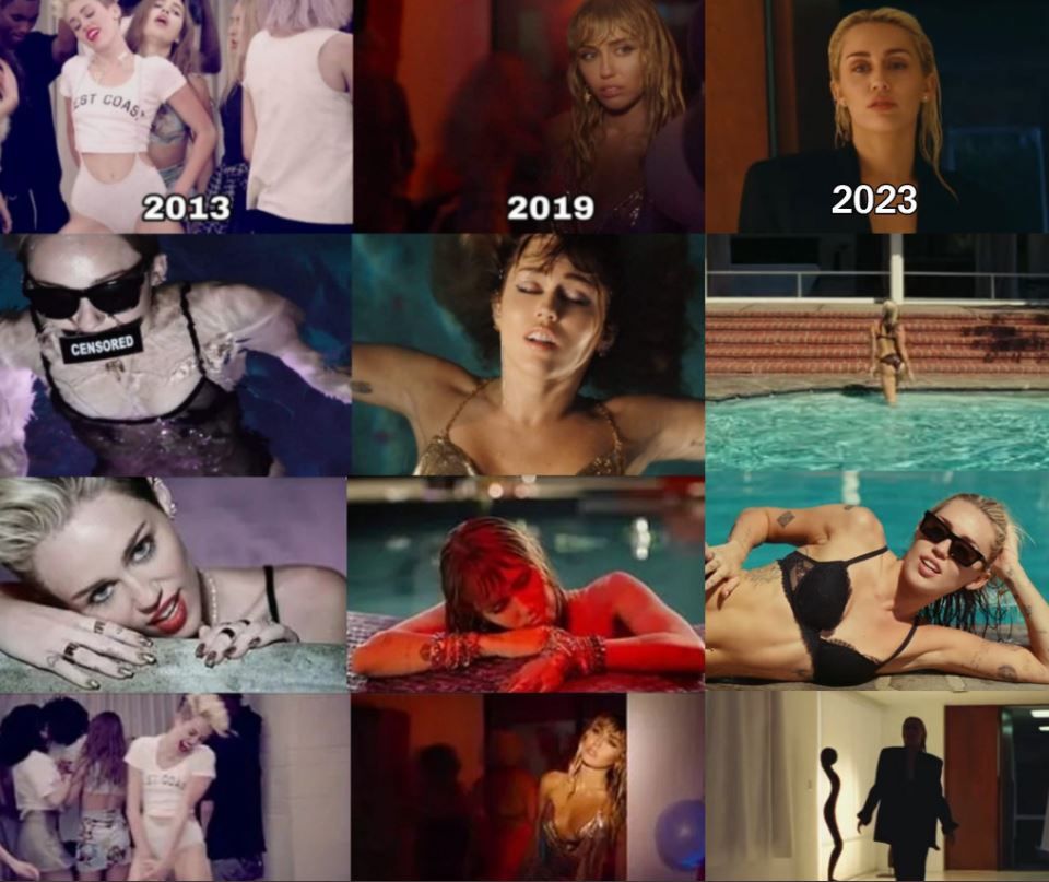 Comparação de clipes da Miley Cyrus