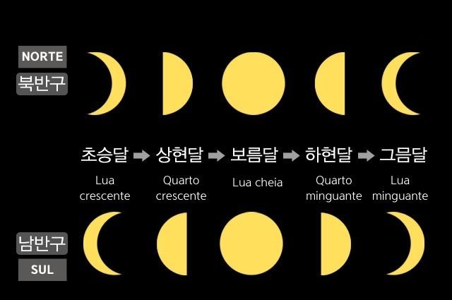 imagem com as fases da lua