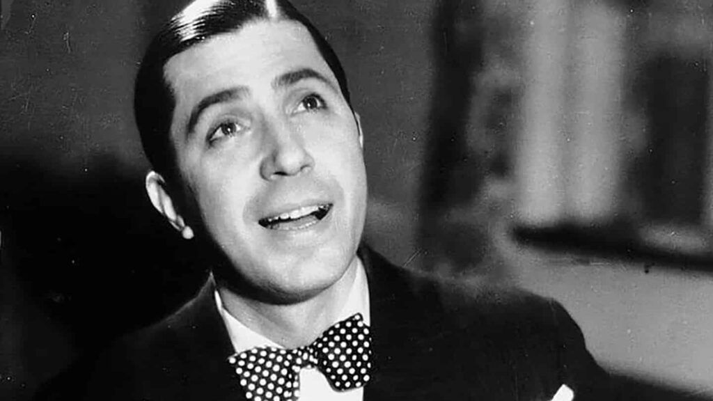 Imagen de Carlos Gardel en blanco y negro