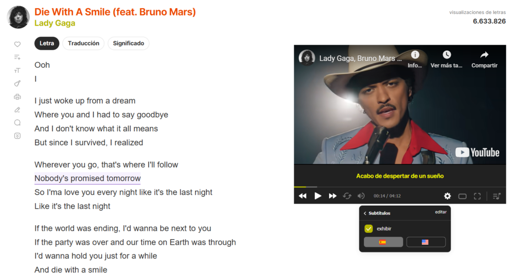 envío de subtítulos