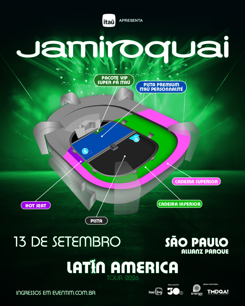 Mapa do Jamiroquai no Brasil