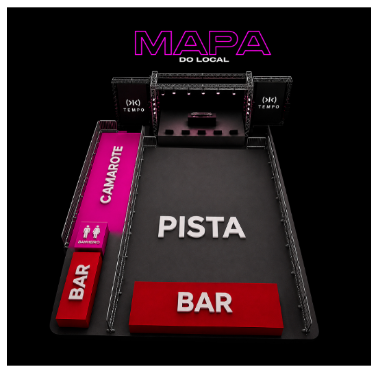 Mapa do show do KAYTRANADA