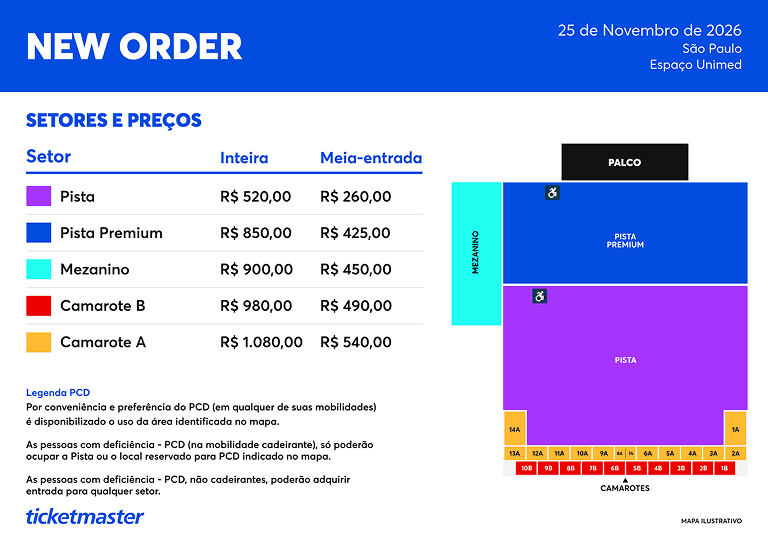 Mapa de ingressos