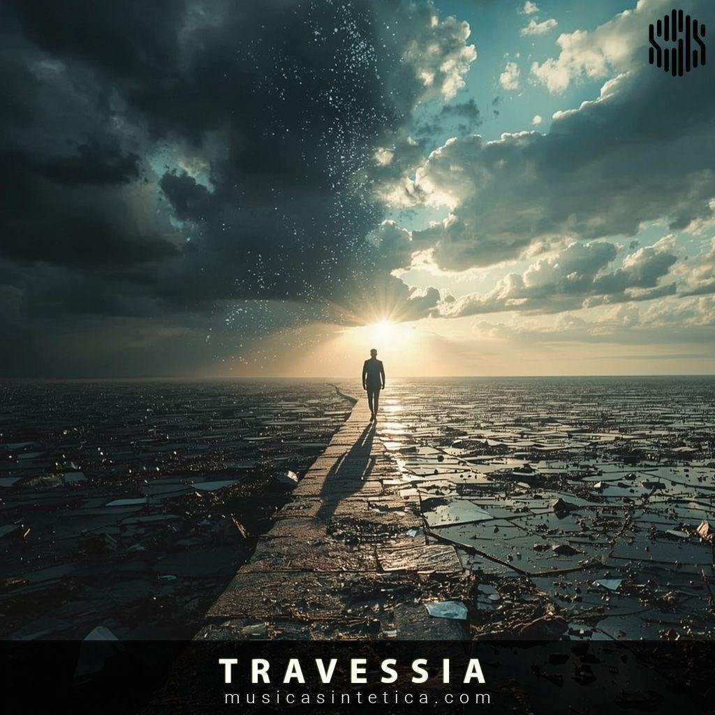 Portada de Álbum "Travessia", de Música Sintética (IA)