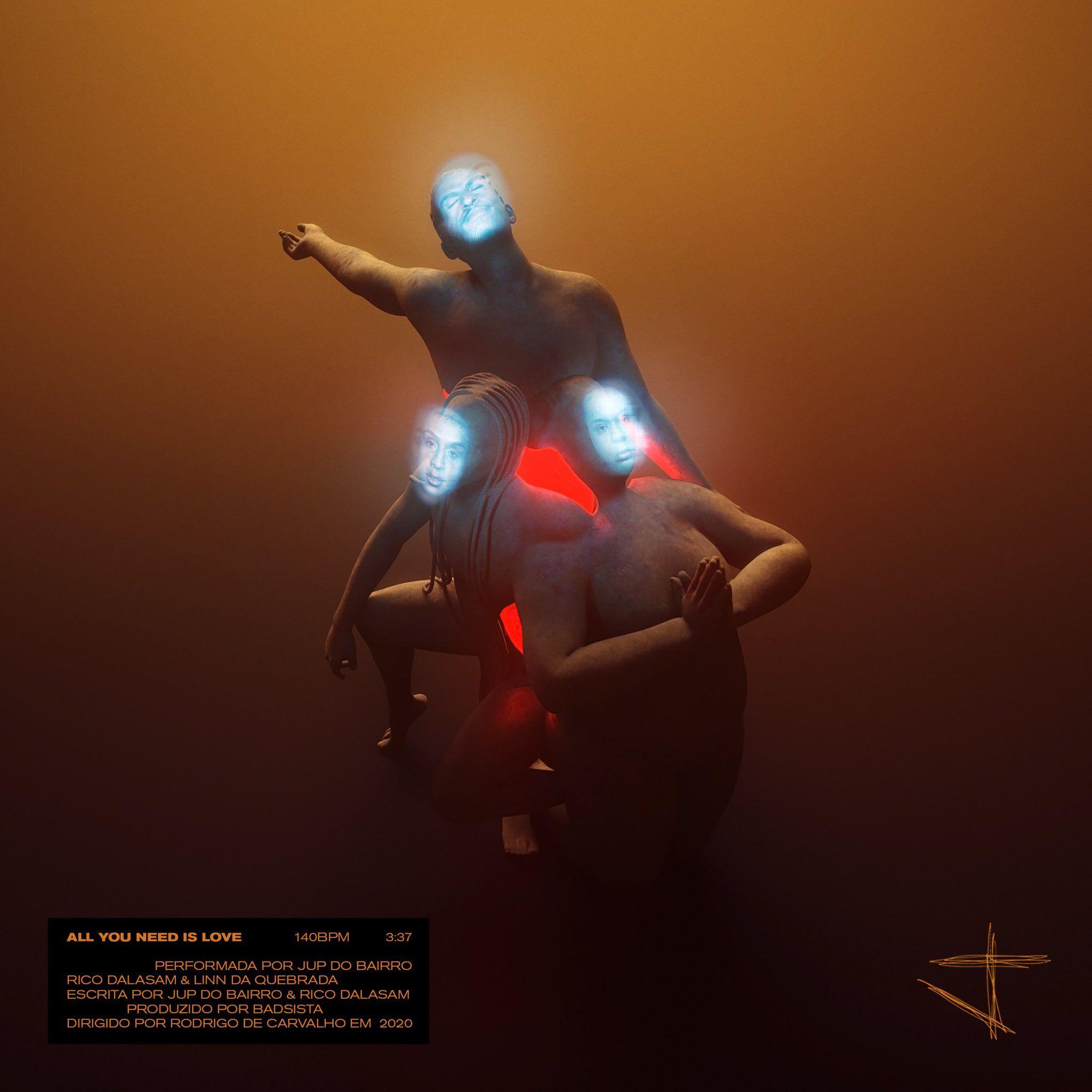 Portada de Sencillo/EP "All You Need Is Love", de Jup do Bairro