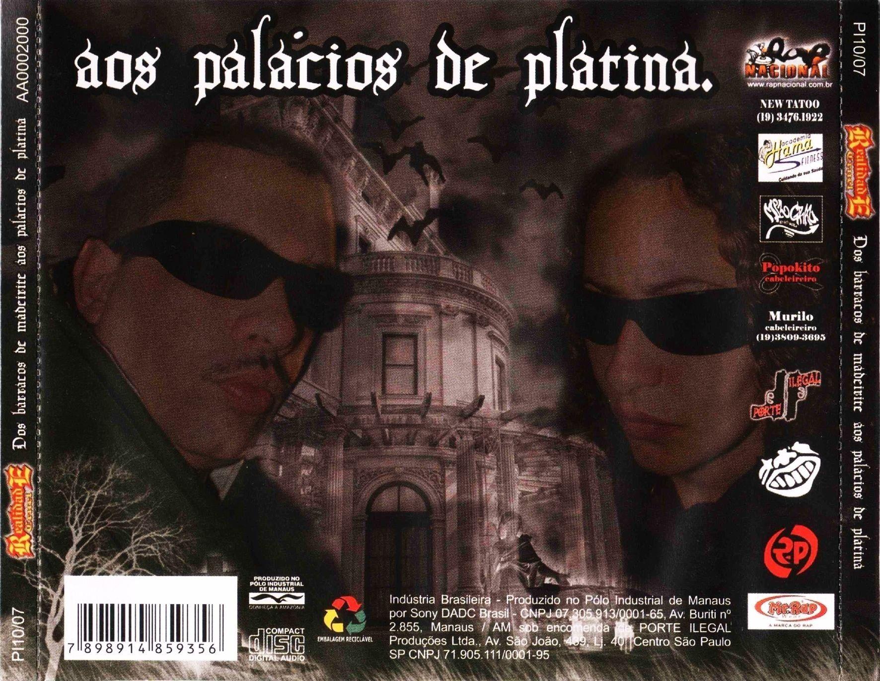 Portada de Álbum "Dos Barracos de Madeirite, Aos Palácios de Platina", de Realidade Cruel