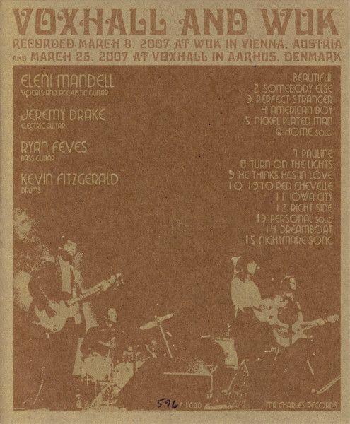 Capa do Álbum "Voxhall And Wuk", de Eleni Mandell