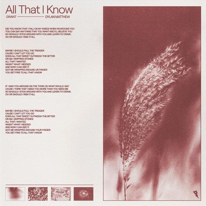 Portada de Sencillo/EP "All That I Know", de Grant