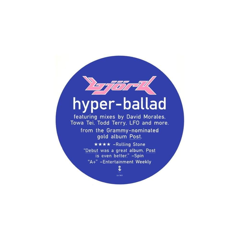 Portada del álbum "Hyper-ballad (US12")", de Björk