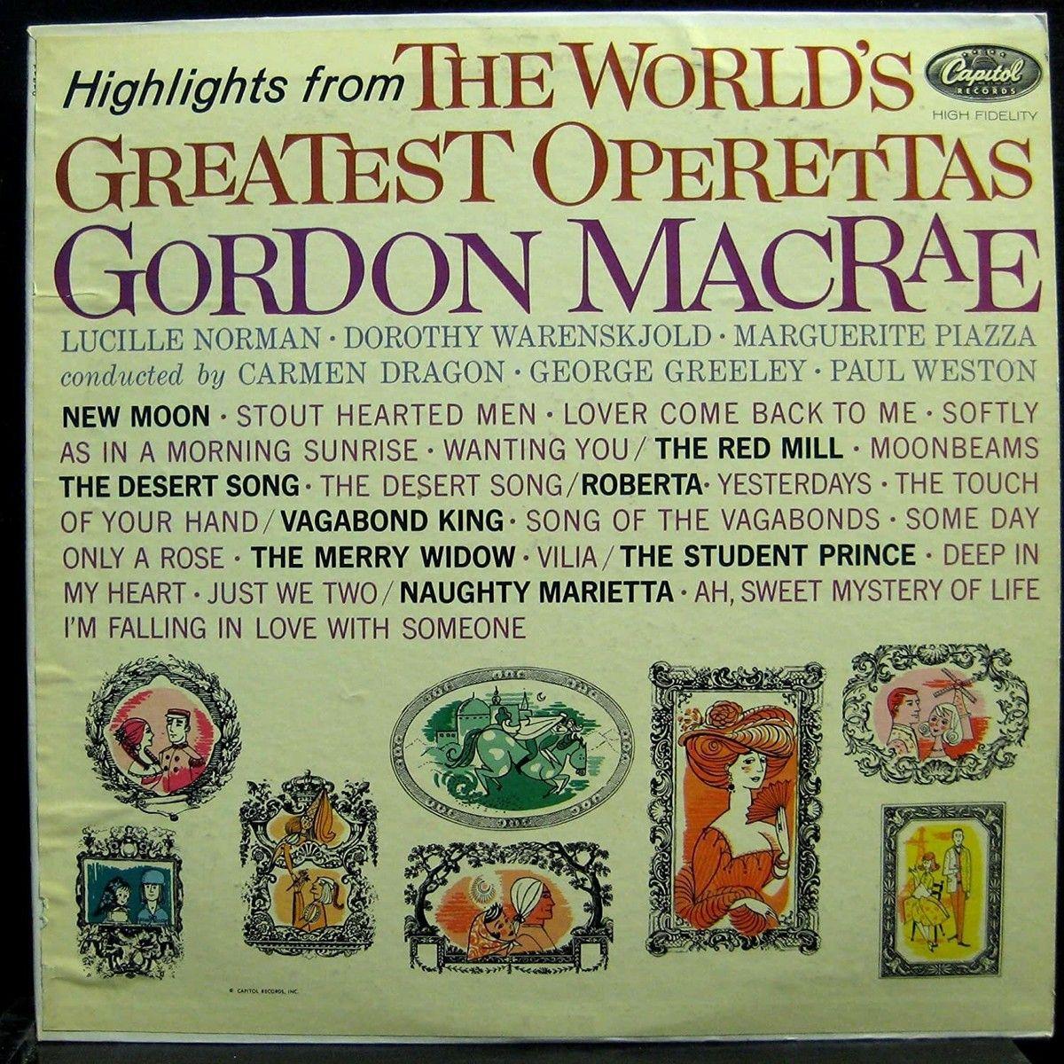 Album cover of "Highlights From The World's Greatest Operettas" by Gordon Macrae