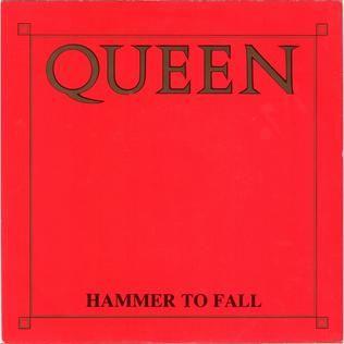 Portada del álbum "Hammer To Fall", de Queen