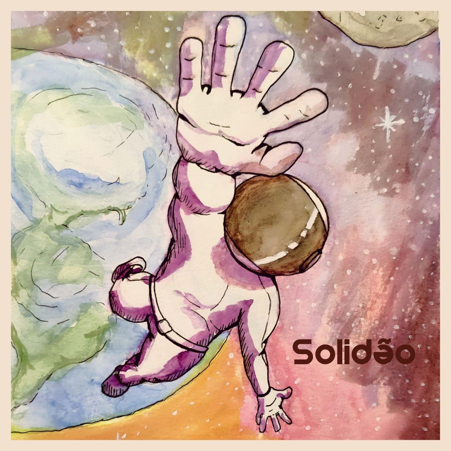Capa do Sencillo/EP "Solidão", de Coruja Cósmica