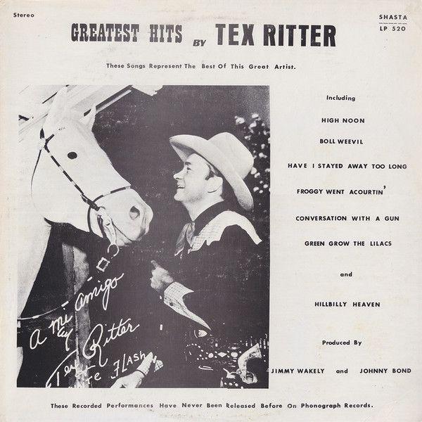 Portada de Álbum "Greatest Hits By Tex Ritter", de Tex Ritter