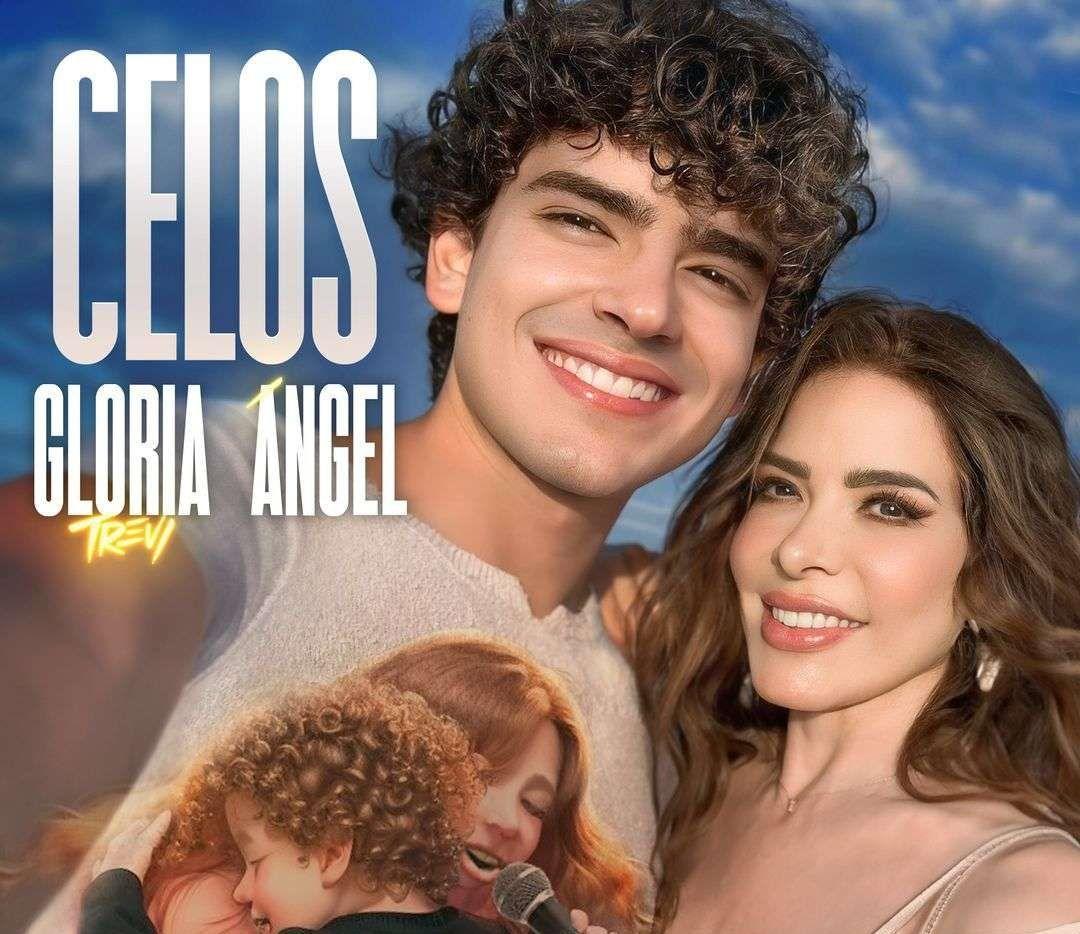 Portada de Sencillo/EP "Celos (part. Gloria Trevi)", de Ángel Gabriel