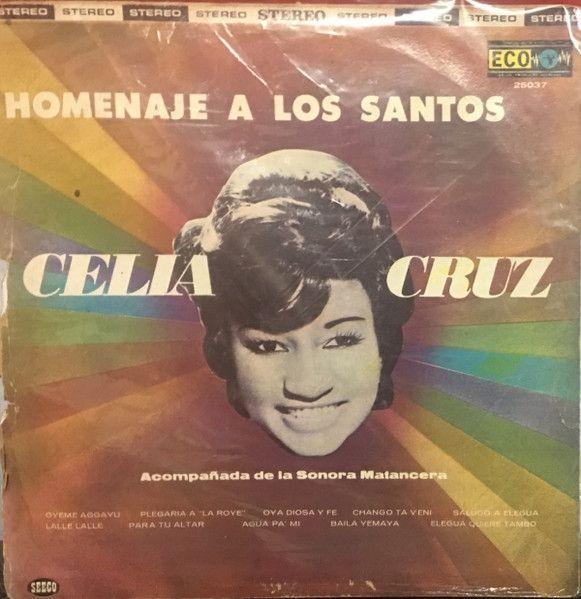 Capa do álbum "Homenaje A Los Santos", de Celia Cruz