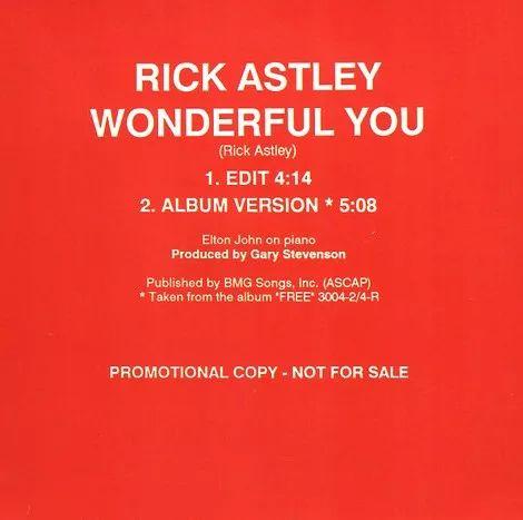 Capa do álbum "Wonderful You", de Rick Astley