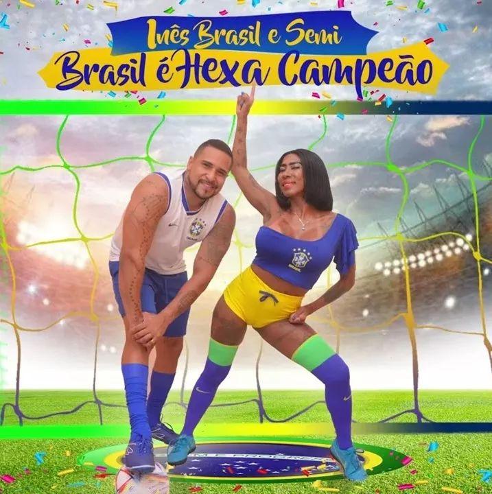 Portada de Sencillo/EP "Brasil É Hexa Campeão 2022", de Inês Brasil