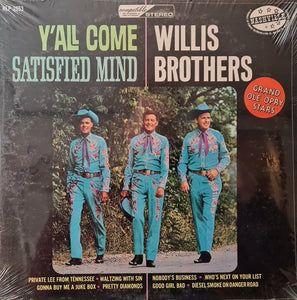 Portada de Álbum "Y'all Come-Satisfied Mind", de Willis Brothers