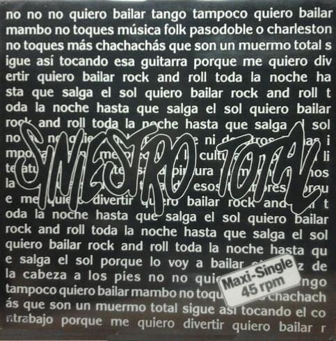 Capa do álbum "Quiero Bailar Rock And Roll", de Siniestro Total