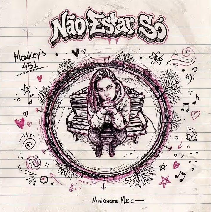 Capa do Single/EP "Não Estar Só", de MONKEY'S 451