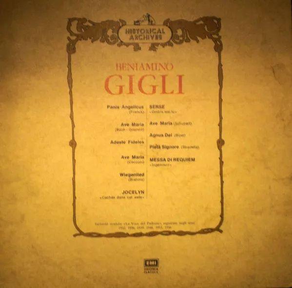 Portada de Álbum "Beniamino Gigli (1976)", de Beniamino Gigli