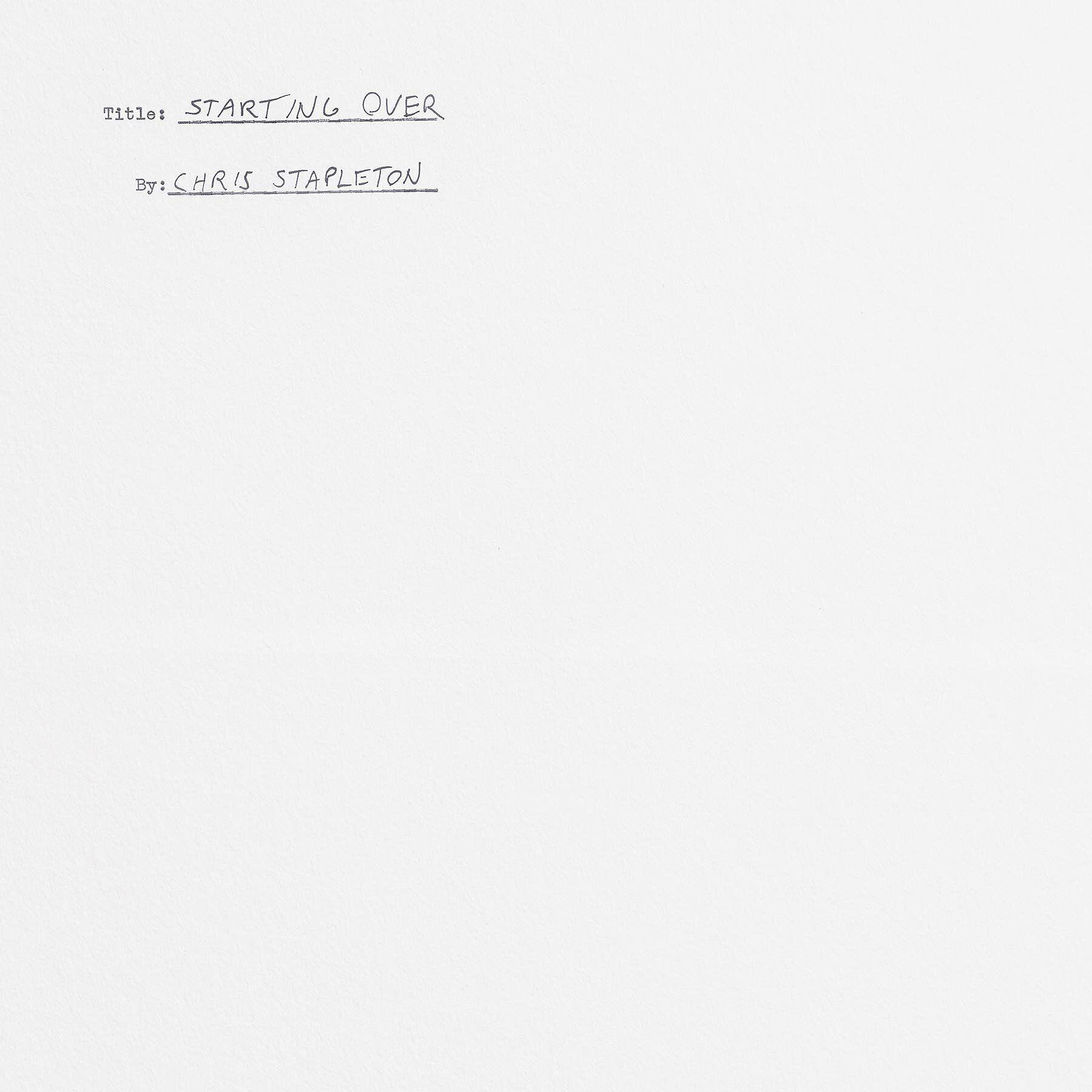 Capa do Álbum "Starting Over", de Chris Stapleton