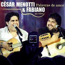 Portada de Álbum "Palavras de Amor: Ao Vivo", de César Menotti & Fabiano