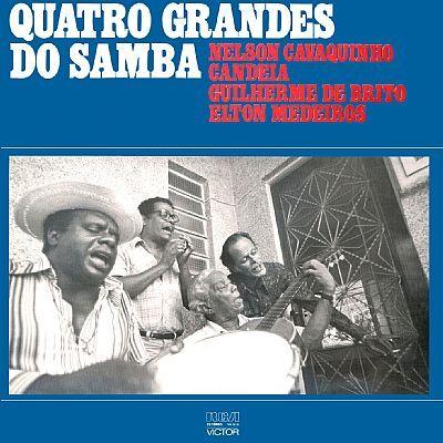 Capa do Álbum "QUATRO GRANDES DO SAMBA - Nelson Cavaquinho, Candeia, Guilherme de Brito e Élton Medeiros", de Candeia