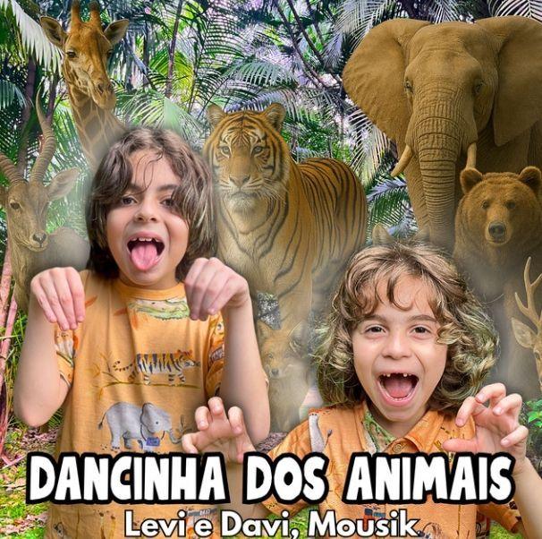 Portada de Sencillo/EP "Dancinha dos Animais ", de Levi e Davi