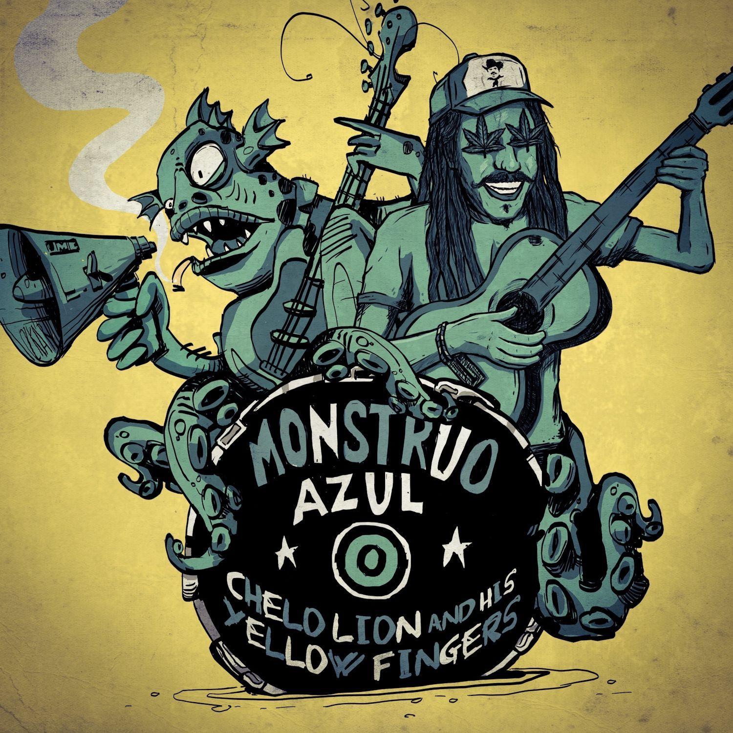 Album cover of "Split "El Monstruo Azul (Vs) Chelo Lion and his Yellow Fingers" by Chelo Lion And His Yellow Fingers