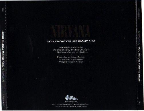 Portada del álbum "You Know You're Right", de Nirvana