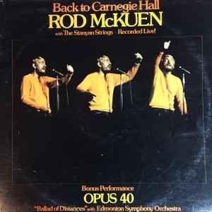 Portada de Álbum "Back To Carnegie Hall With The Stanyan Strings Recorded Live!", de Rod McKuen
