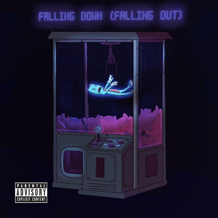 Portada de Sencillo/EP "falling down (falling out)", de Seventeen Sunsets
