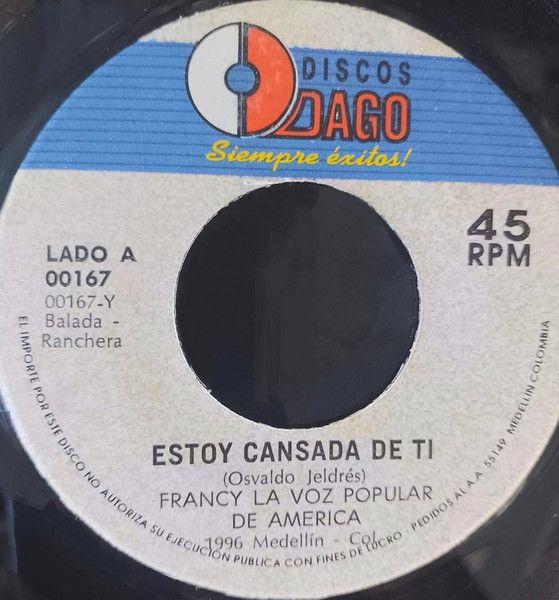 Portada de Sencillo/EP "Estoy Cansada De Ti", de Francy