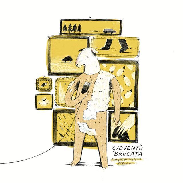 Album cover of "Gioventù Brucata" by Pinguini Tattici Nucleari