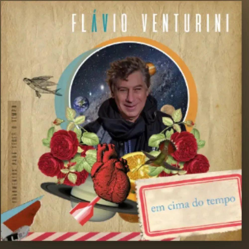Portada del álbum "Em Cima do Tempo", de Flávio Venturini