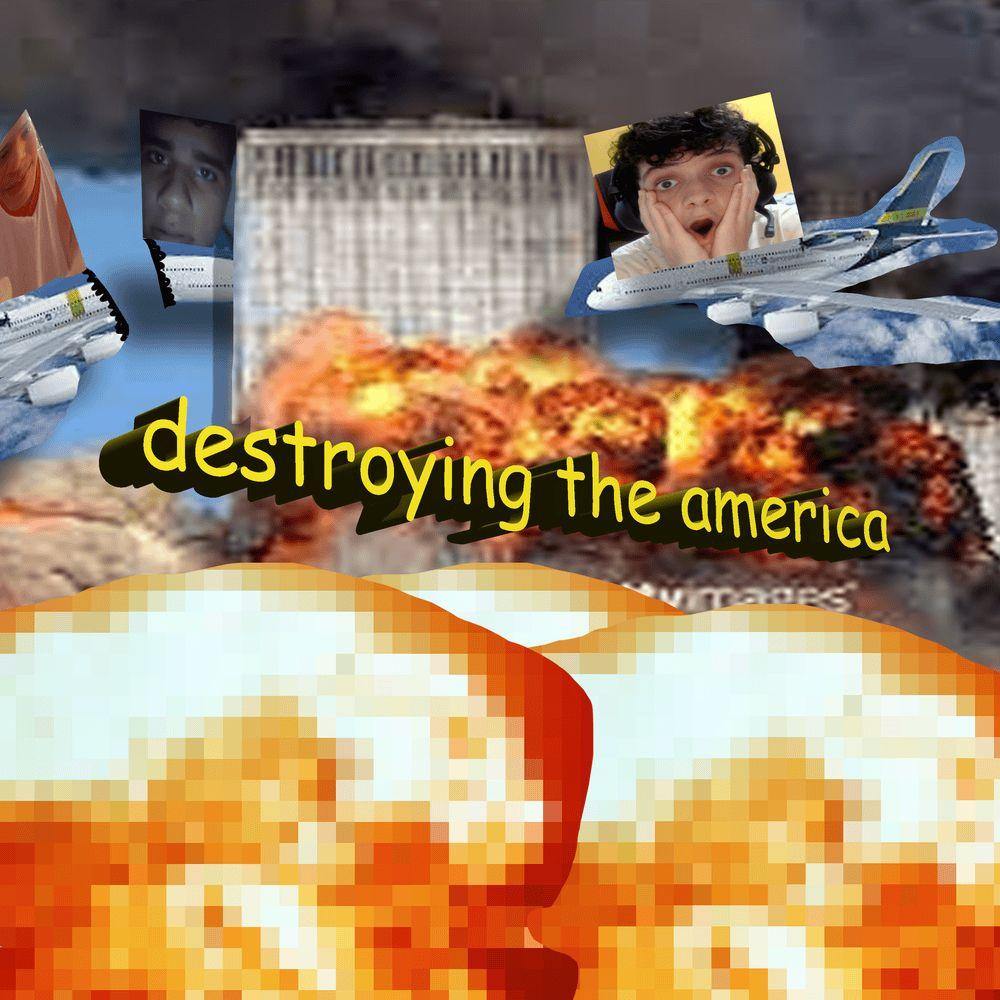 Portada de Sencillo/EP "DESTROYING THE AMERICA", de NINE ELEVEN GANG