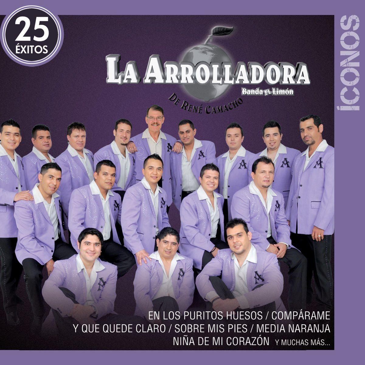 Album cover of "Íconos 25 Éxitos" by La Arrolladora Banda El Limón De René Camacho