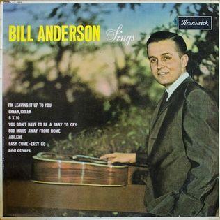 Portada de Álbum "Bill Anderson Sings", de Bill Anderson